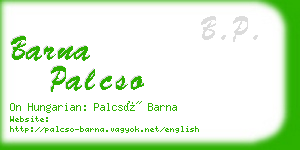 barna palcso business card